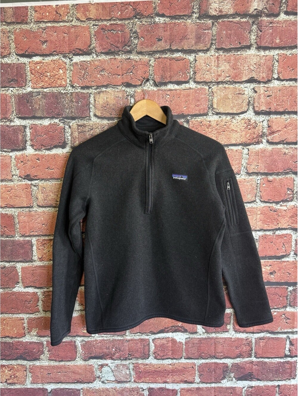 Patagonia Womens Better Sweater 1/4 Zip Fleece Black Jacket Pullover Size Medium
